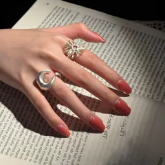 Moon For Women Adjustable Ring In Silver Alloy Featuring Asymmetrical Craftsmanship 3