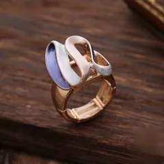 For Women Blue Open Rings Made Of Zinc Alloy Featuring Enamel Craftsmanship 3