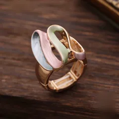 For Women Blue Open Rings Made Of Zinc Alloy Featuring Enamel Craftsmanship 4