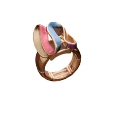 For Women Blue Open Rings Made Of Zinc Alloy Featuring Enamel Craftsmanship 5
