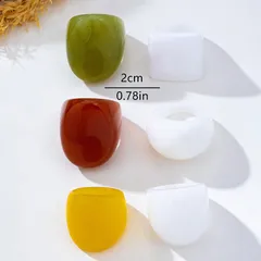 For Women 6 Pieces Exaggerated Irregular Acrylic Rings Featuring Three-Dimensional Craftsmanship 3