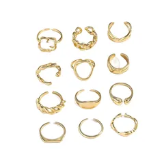 For Women Exaggerated Irregular Rings Set In Multicolor Metal Featuring Electroplated Craftsmanship 3