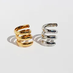 For Women Gold Geometric Ring 1 Piece Brass 24K Real Gold Plated With 0.05µm-0.08µm Thick Coating 3