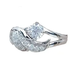 Angel For Women Silver Alloy Ring Featuring Zircon Inlay, Elegant And Stylish Jewelry Accessory 4