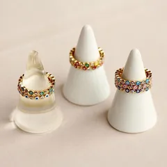 For Women White Metal Rings Featuring Rhinestones, Elegant And Stylish Accessories 2