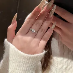For Women Adjustable Copper Ring In Simple Style With Claw Setting And Zircon Inlay 3