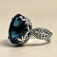 For Women Alloy Rings In Airy Blue Featuring Rhinestones With Electroplated Finish 2