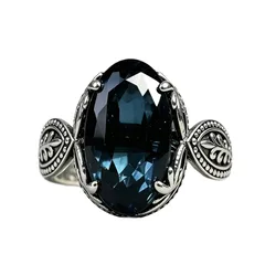 For Women Alloy Rings In Airy Blue Featuring Rhinestones With Electroplated Finish 5