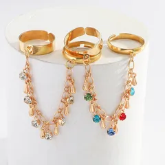 Women’s Alloy Rings With Tassel Craftsmanship Featuring Zircon Inlay In Elegant Colour 3