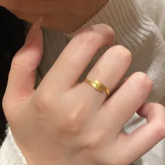 Women’s Asymmetrical Crossover Open Ring In Gold Electroplated Copper 4