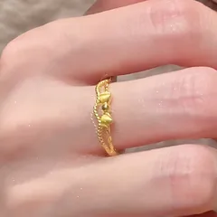 Women’s Bow Tie Band Ring In Electroplated Copper Featuring Elegant Design 2