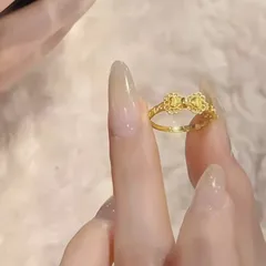 Women’s Bow Tie Open Rings In Copper With Electroplated Gold Plating, Perfect For Spring Season 3