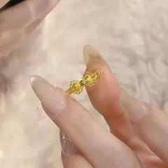 Women’s Bow Tie Open Rings In Copper With Electroplated Gold Plating, Perfect For Spring Season 4