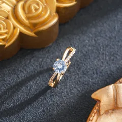 Women's Bow Tie Ring In Titanium Steel With 18K Real Gold Plated PVD Coating And Zircon Inlay 5