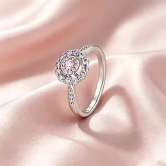 XUPING Women’s Copper Alloy Flower Ring For Women Featuring Zirconia Inlay With 0.01µm Plating Thickness, 1 Piece