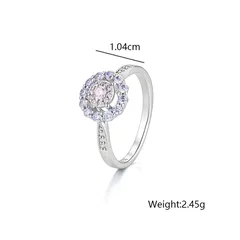 XUPING Women’s Copper Alloy Flower Ring For Women Featuring Zirconia Inlay With 0.01µm Plating Thickness, 1 Piece 2