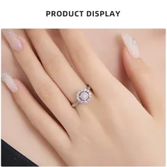 XUPING Women’s Copper Alloy Flower Ring For Women Featuring Zirconia Inlay With 0.01µm Plating Thickness, 1 Piece 5