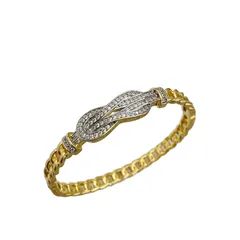 Women’s Copper Knot Open Ring With Electroplated Finish And Zircon Bezel Setting 5