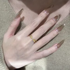 Women’s Crossover Rings In Copper With Electroplated Gold Plating And Rhinestone Inlay, Simple Style 4