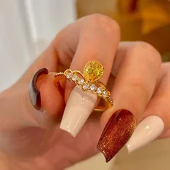 Women’s Crown Open Ring In Electroplated Copper With Zircon Inlay, Perfect For Spring