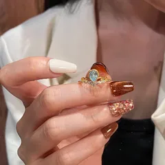 Women’s Crown Ring In Gold Electroplated Copper With Zircon Inlay 4