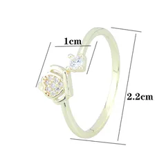 Women’s Crown Ring In Metal With Zircon Inlay, Gold Finish, Featuring New Style 4