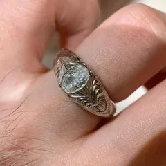 Women’s Electroplated Copper Flower Carving Ring With Zircon Inlay, Elegant Floral Design Jewelry 3
