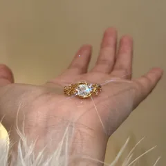 Women’s Flowers Ring In Electroplated Copper With Zircon Inlay, Perfect For Summer Wear 3