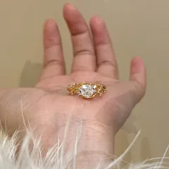 Women’s Flowers Ring In Electroplated Copper With Zircon Inlay, Perfect For Summer Wear 4