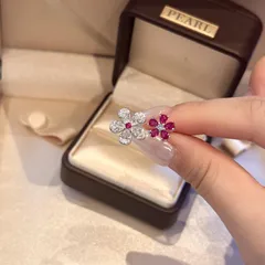 Women’s Flowers Ring In Electroplated Copper With Zircon Inlay, Perfect For Summer Wear