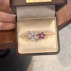 Women’s Flowers Ring In Electroplated Copper With Zircon Inlay, Perfect For Summer Wear 3