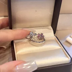 Women’s Flowers Ring In Electroplated Copper With Zircon Inlay, Perfect For Summer Wear 4