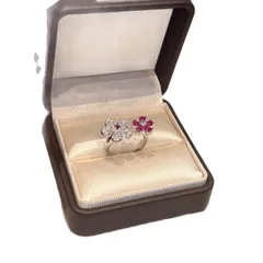 Women’s Flowers Ring In Electroplated Copper With Zircon Inlay, Perfect For Summer Wear 5