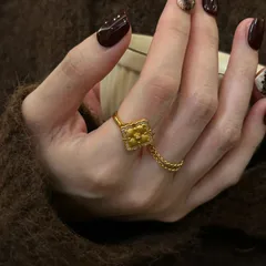 Women’s Flowers Ring In Gold Electroplated Copper With Zircon Inlay 4