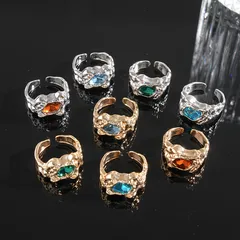 For Women 4 Pieces Set Gold Alloy Rings Featuring Irregular Pattern With Folds Design 2