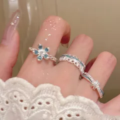 For Women Irregular Open Rings Made Of Alloy With Electroplated Gold Finish, 0.03µm Thickness Featuring Enamel Craftsmanship