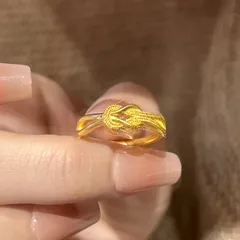 Women’s Knot Band Ring In Electroplated Gold Copper, Stylish Daily Wear Accessory 2