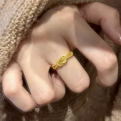Women’s Knot Band Ring In Electroplated Gold Copper, Stylish Daily Wear Accessory 4