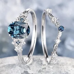 1 Pair Of Women’s Metal Rings For Flowers Featuring Electroplated Finish And Artificial Gemstones Inlay