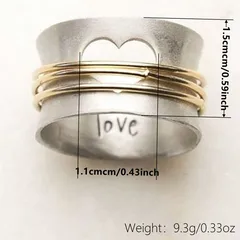 Multicolor Women's Ring For Valentine's Day Featuring 0.03µm KC Golden Plated Finish, 1 Piece 2