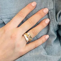 Multicolor Women's Ring For Valentine's Day Featuring 0.03µm KC Golden Plated Finish, 1 Piece 5