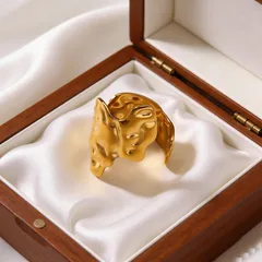 For Women Novelty Irregular Open Rings In 304 Stainless Steel Featuring 18K Real Gold Plated PVD Coating 4
