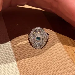 Women’s Open Copper Ring With Flower Pattern And Zircon Inlay In Silver