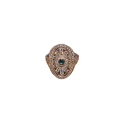 Women’s Open Copper Ring With Flower Pattern And Zircon Inlay In Silver 5