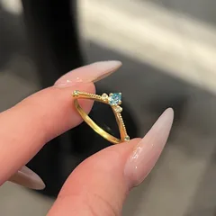 Women’s Open Ring In Electroplated Copper With Artificial Gemstones, Perfect For Daily Spring Wear 4