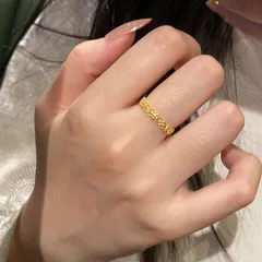 Women’s Open Flowers Ring In Electroplated Copper, Perfect For Summer 3