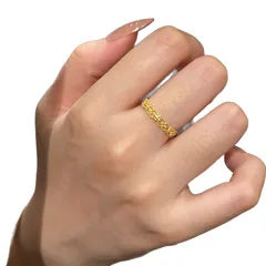 Women’s Open Flowers Ring In Electroplated Copper, Perfect For Summer 5