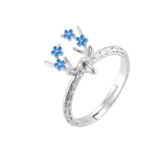 Women's Open Ring Featuring Bow Tie Design With Bezel Setting In Copper And Zircon, Simple Style 5