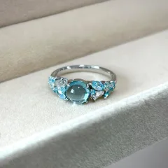 Women’s Open Ring With Flowers Pattern, Electroplated Copper Featuring Zircon Inlay In Silver
