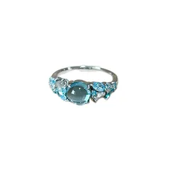 Women’s Open Ring With Flowers Pattern, Electroplated Copper Featuring Zircon Inlay In Silver 5